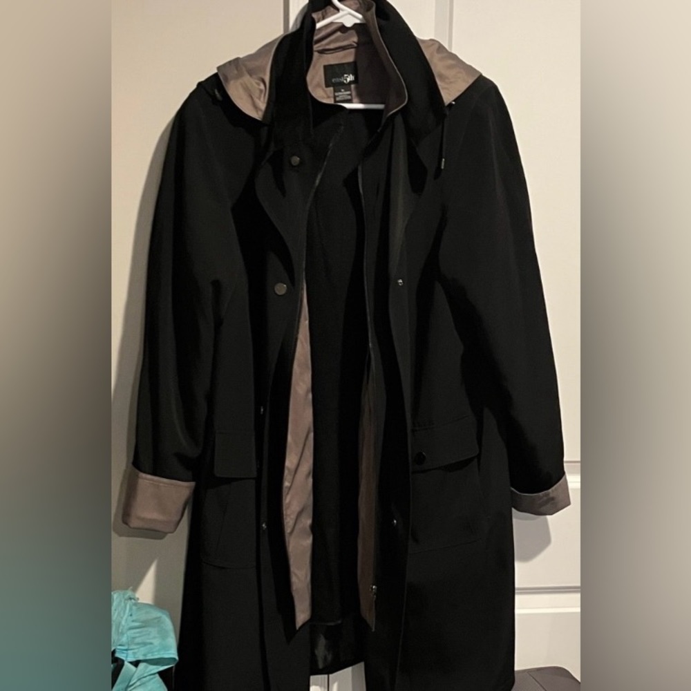 East 5th Black Coat with Tan Lining